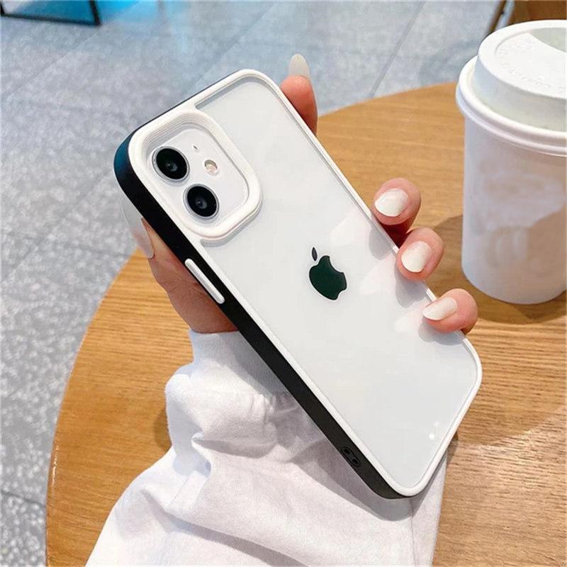 

Розкішний прозорий цукерковий чохол із квадратною рамкою для iPhone 15 14 13 12 11 Pro Max, протиударний бампер, прозора задня кришка, аксесуар для телефону iPhone 13