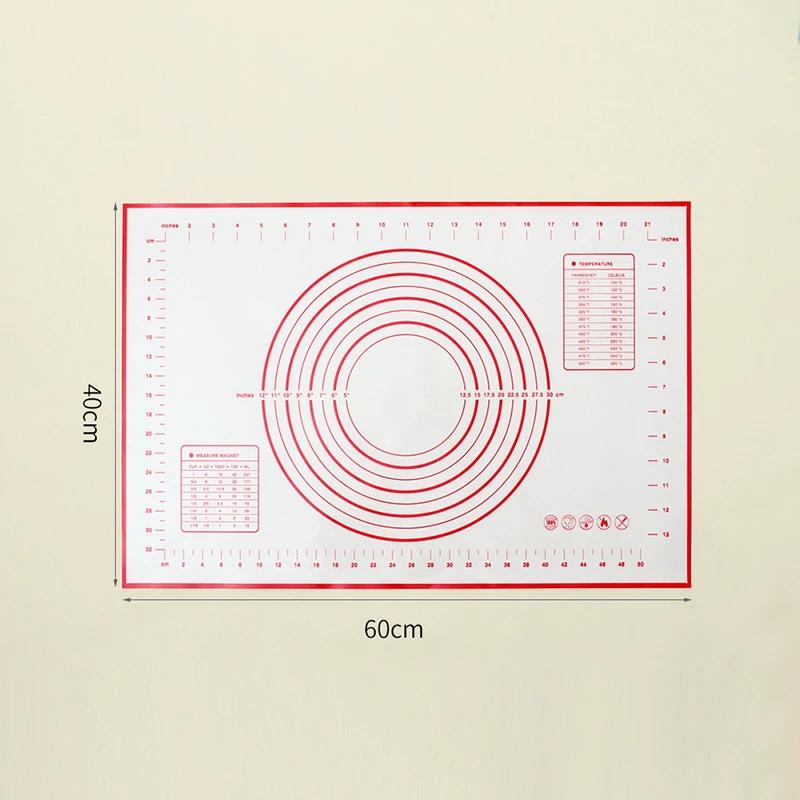 Non-Stick Silicone Pad Baking Sheet Cupcake Dessert Mat Baking Mat with Scale Pastry Boards Cookie Decorating Tools - 45x60cm