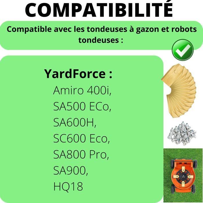 Lame de rechange pour robot tondeuse YardForce SA500 ECo/SA600H/SC600 Eco/SA800 Pro/Amiro 400i/SA900/HQ18 [Lot de 45] Phonillico®