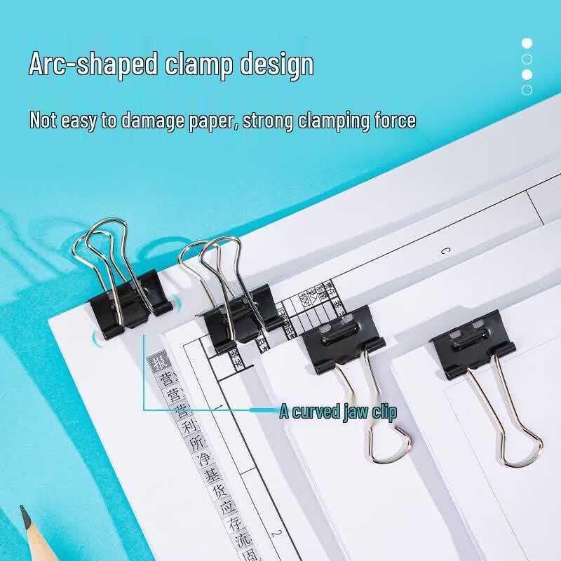 Deli Black Effort-Saving Binder Clips