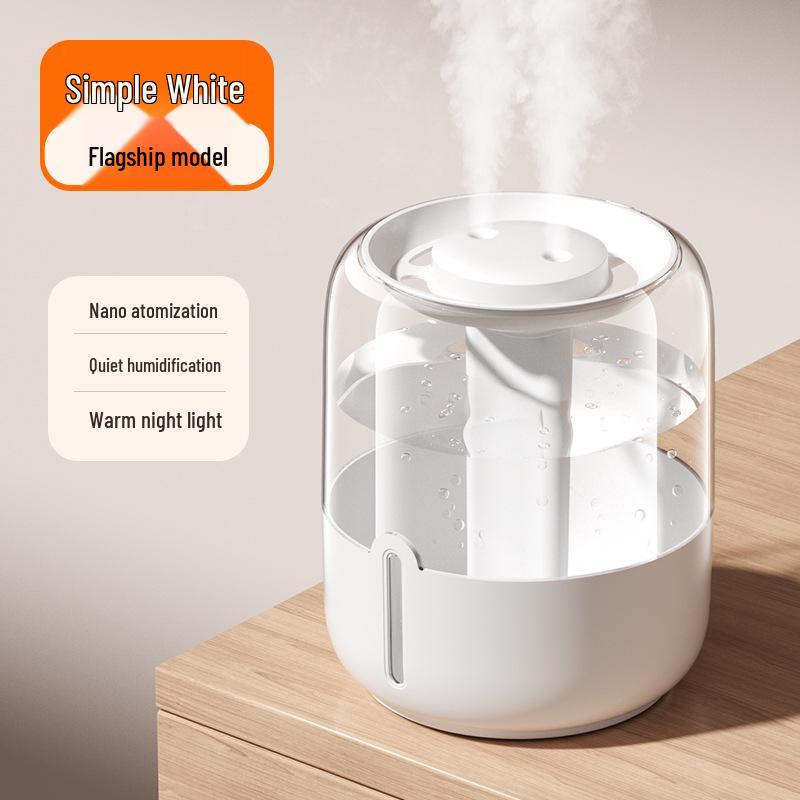 Umidificator 5L cu Pulverizare Duală cu USB, Funcționare Silențioasă, Lumină de Noapte și Afișaj Digital pentru Casă, Dormitor și Birou