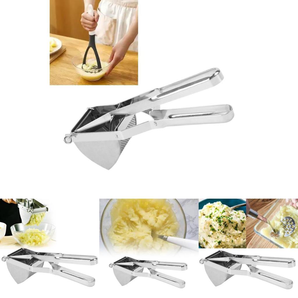 Premium Kartoffelstampfer aus Edelstahl und manueller Entsafter für mühelose Lebensmittelzubereitung