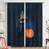 2pcs,2D Plane Printing Contemporary Curtains Halloween Pumpkin (3) Polyester Easy Install (without Rod) Versatile All Perfect