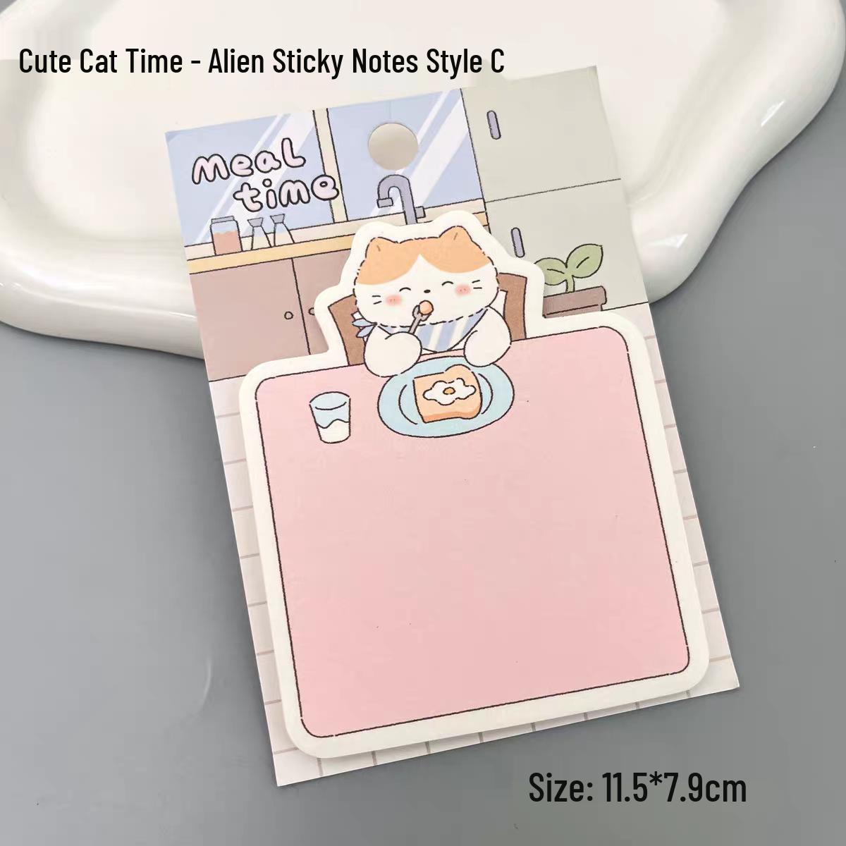 

Cute Cartoon Meow Time Paradise Sticky Notes - High Aesthetic, Reusable Memo Pads