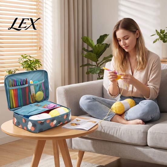 Ergonomic Crochet Hooks for Hands 59Pcs/Set Tools Kit, Yarn Accessories Set Portable Projects Travel with Storage Bag, Complete Tool Kit Beginners,