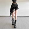Women's Summer Solid-Color High-Waisted Skirt with Asymmetrical Hem