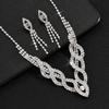 Hot Sale Jewelry Wedding Dress Bride Hollow Full Diamond Women's Necklace Earrings Bracelet Set