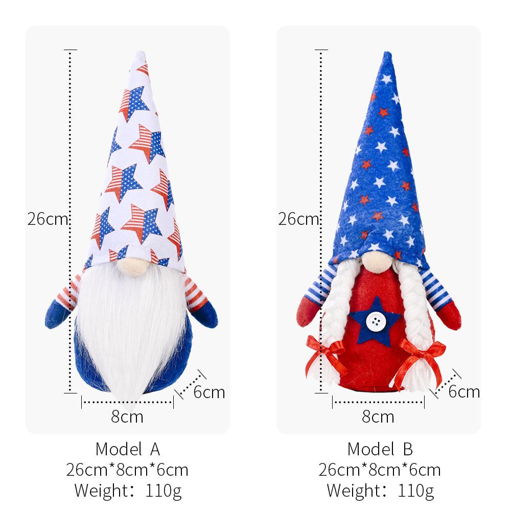 Adorable Day Independence Gnome Doll With Star Hat For Home And Holiday Decor
