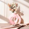 1 Pair Snuggle Hollow Heart Shaped Vase, Minimalist Modern Flower Vase, Nordic Boho Style Decorative Vase for Living Room Shelf, Mantle, Entryway,