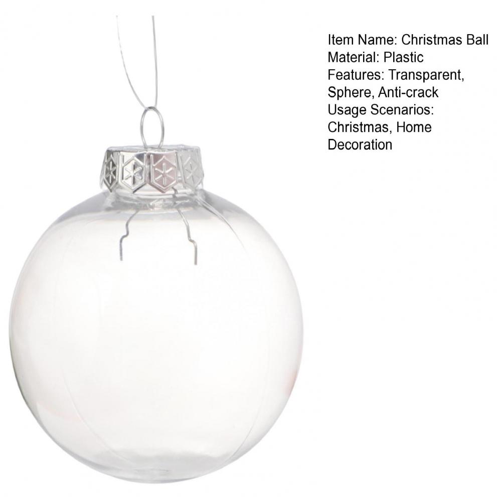 5pcs Perspective Christmas Tree Ball Paintable Christmas Ball with Bottle Cap Minimalist Christmas Clear Ball Home Decoration Navidad