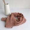 30x220cm Spring And Summer Retro Wrinkle Scarf Narrow Long Design Solid Color Pure Linen Scarves Lenghten Scarf For Women