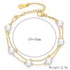 Bracelet à double couche en acier inoxydable avec perles créatives européennes et américaines pour femmes