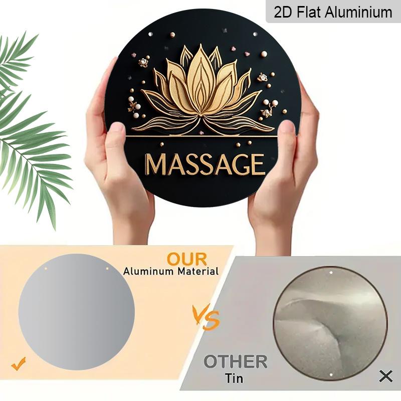 2D Flat 1pc, Massage Round Aluminum Metal Sign, 8x8 in, Suitable for Living Room, Bedroom, Porch and Front Door A Vibrant and Serene Decor, No