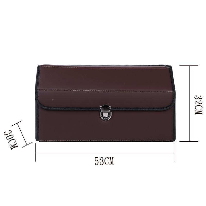 Leather Car Trunk Storage Box with Logo - Multifunctional Folding Organizer