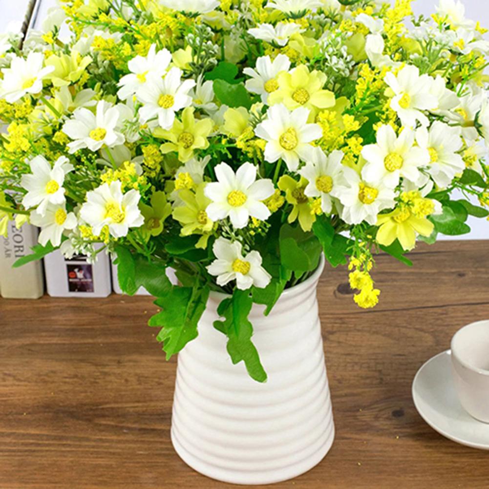 1 bukett 28 huvuden konstgjord sidenduk Blomma Söt bröllopsfestdekor