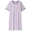 Pure cotton short-sleeved women's nightgown summer loose round neck large size 100 cotton sweet and cute loungewear can be worn outside