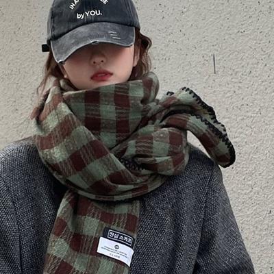 Scarf Winter New Collection Autumn/Winter Atmosphere Plaid Fringe For Couples, Warm And Student High-End Style Scarf
