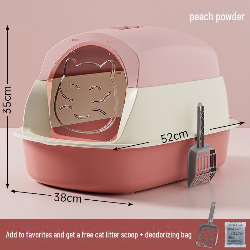 Extra große, vollständig geschlossene Katzentoilette mit Spritzschutz und desodorierender Desinfektion