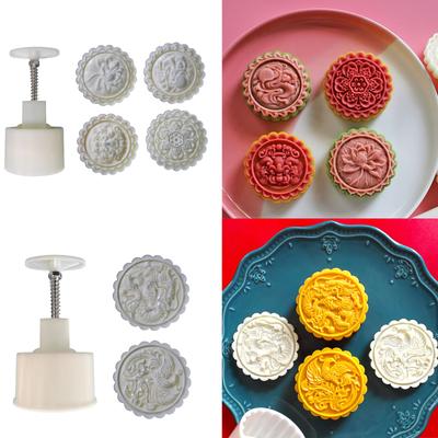 Molde de bolos lunares prensados à mão, moldes de biscoitos, moldes de bolo, plástico ABS flexível, moldes de sobremesas para entusiastas de panificação