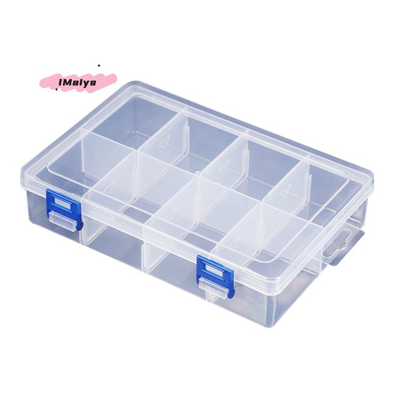 M-Multifunctional Box Case 20*13.5*4.5cm Large 8 Grids Plastic Storage Box Screw Electronic Component Transparent Organizer Box