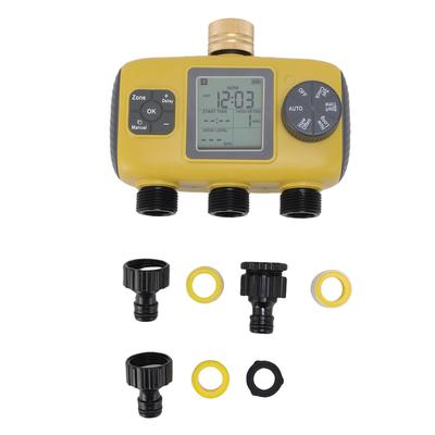 Temporizador de Riego Inteligente Controlador de Válvula de Agua de Irrigación de 3 Salidas para Jardín Césped Invernadero