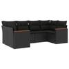 VidaXL Salon de Jardin avec Coussins 6 pcs, Canapés de Terrasse, Ensemble de Meubles de Patio, Mobilier d'Extérieur, Noir 3226258