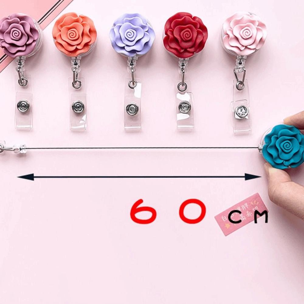 Name Tag Badge Reels Lanyard Badge Chest Pocket Clip Badge Holder Easy Pull Buckle Reel Clip