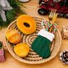 3pcs Red Green Christmas Knitted Socks Mini Cutlery Cover Christmas Tree Pendant  Kids