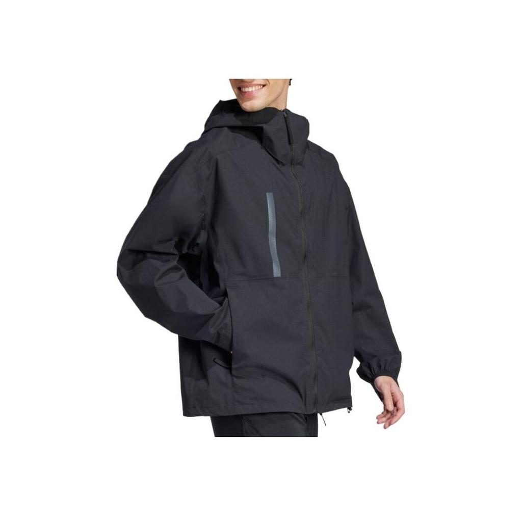 Adidas Rain.Rdy Windproof Loose Comfortable Hooded Long Sleeve Jacket Men Jackets Black JD6665