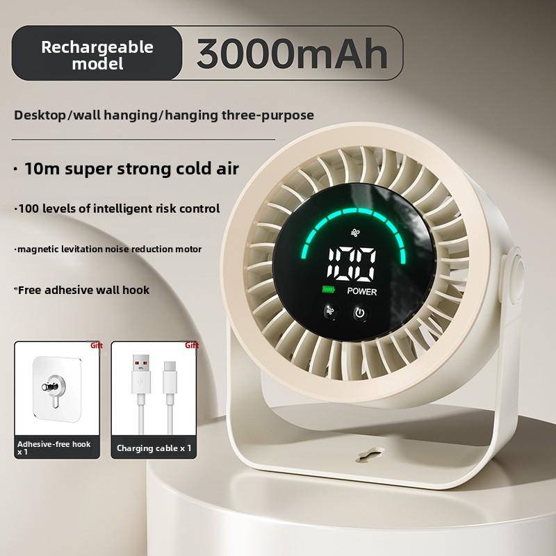 New High-speed Circulating Fan, Household Kitchen Charging Silent Desktop Turbo Small Fan, Wall-mounted Desktop Small Electric Fan