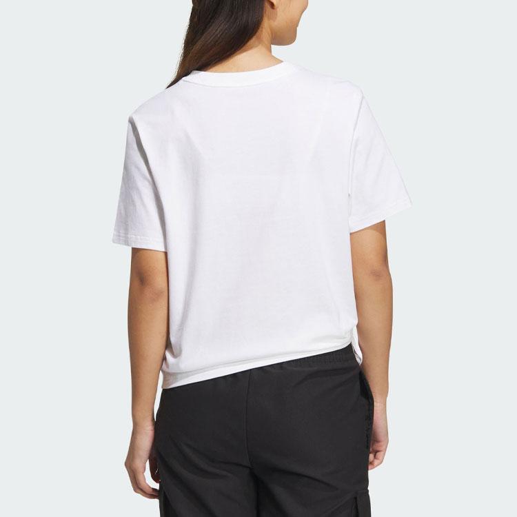 Adidas Neo X Strawberry Bear Co-Branded SS23 Cartoon Letter Print Sports Short-Sleeve T-Shirt Women Tops White IP4028