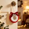 Plush Christmas Wreath Pendant with Bell Christmas Wreath Ornament Mini Christmas Wreath  Party