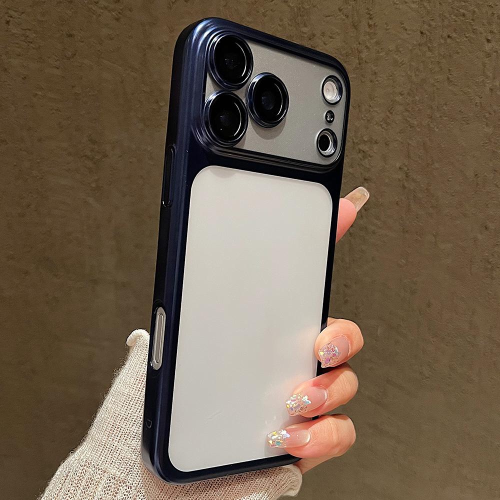Capa de Telefone Transparente Galvanizada Para iPhone 17 16 15 14 13 Pro Max 17 Air Frame Galvanizado Película Protetora para Lente Capa Anti-queda