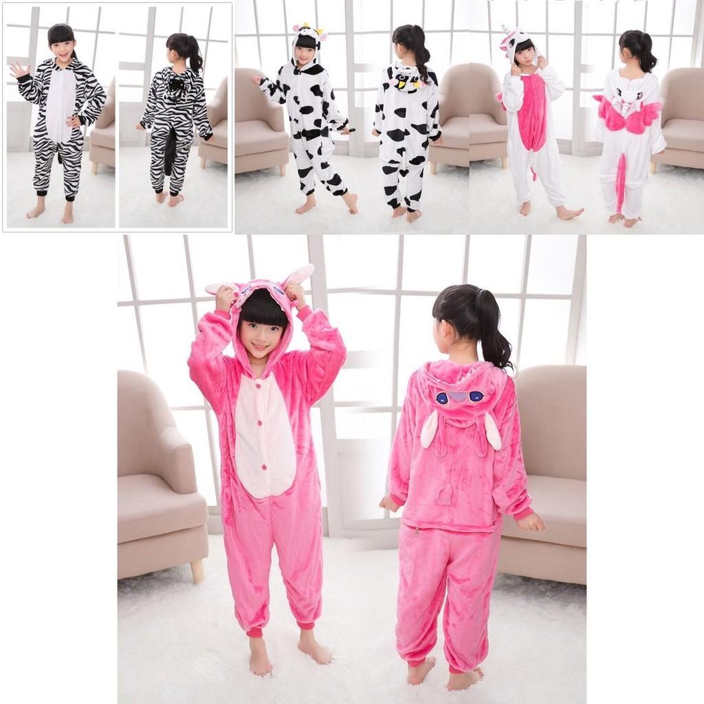 Premium Quality Halloween Kids Pajamas Cosplay Costume Featuring Pokemon Pikachu Dragon Cow Designs