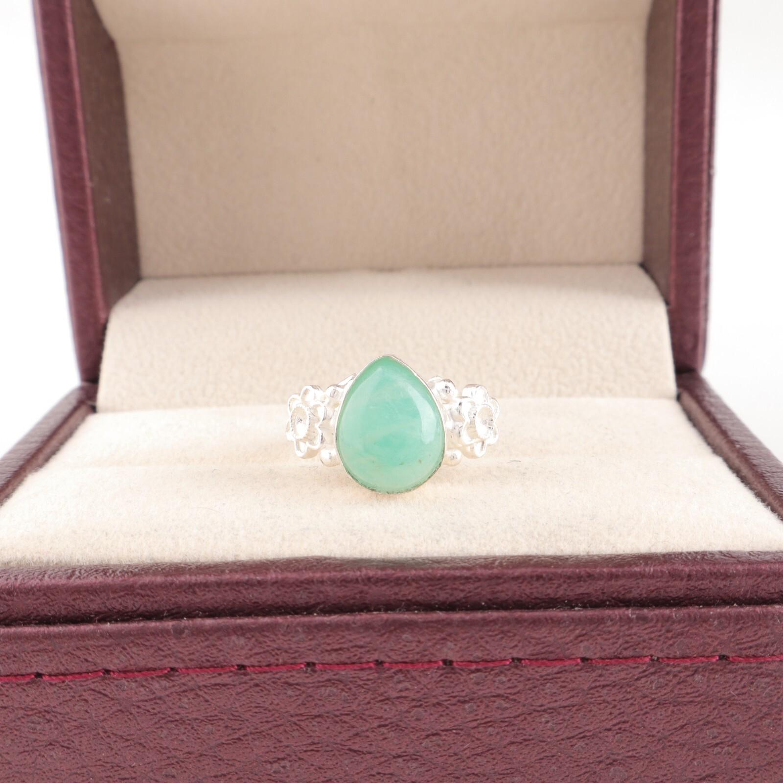 

Натуральный Амазонит Драгоценный Камень Ювелирные Изделия из Серебра 925 пробы Ручной Работы Обручальное Кольцо RR-59-29 13