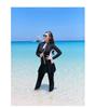 Plus-Size Women's Two-Piece Diving Suit, XL, Long Sleeves & Pants, Sun Protection, Slimming, Jellyfish-Resistant, 5-Piece Set