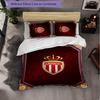 Monaco FC Themed Bedding 3Pcs Duvet Cover Set Decorative Bed Linen For Teen Room Home Decoration