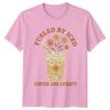 Fueled By Iced Coffee And Unisexs TShirt Boho Floral Coffee Humor