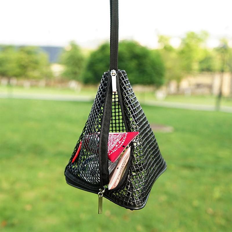 Outdoor Camping Kitchen Hanging Net Kitchen Foldable Storage Bag Cookware Drying Net Triangular Drying Net Dry Food Organizer