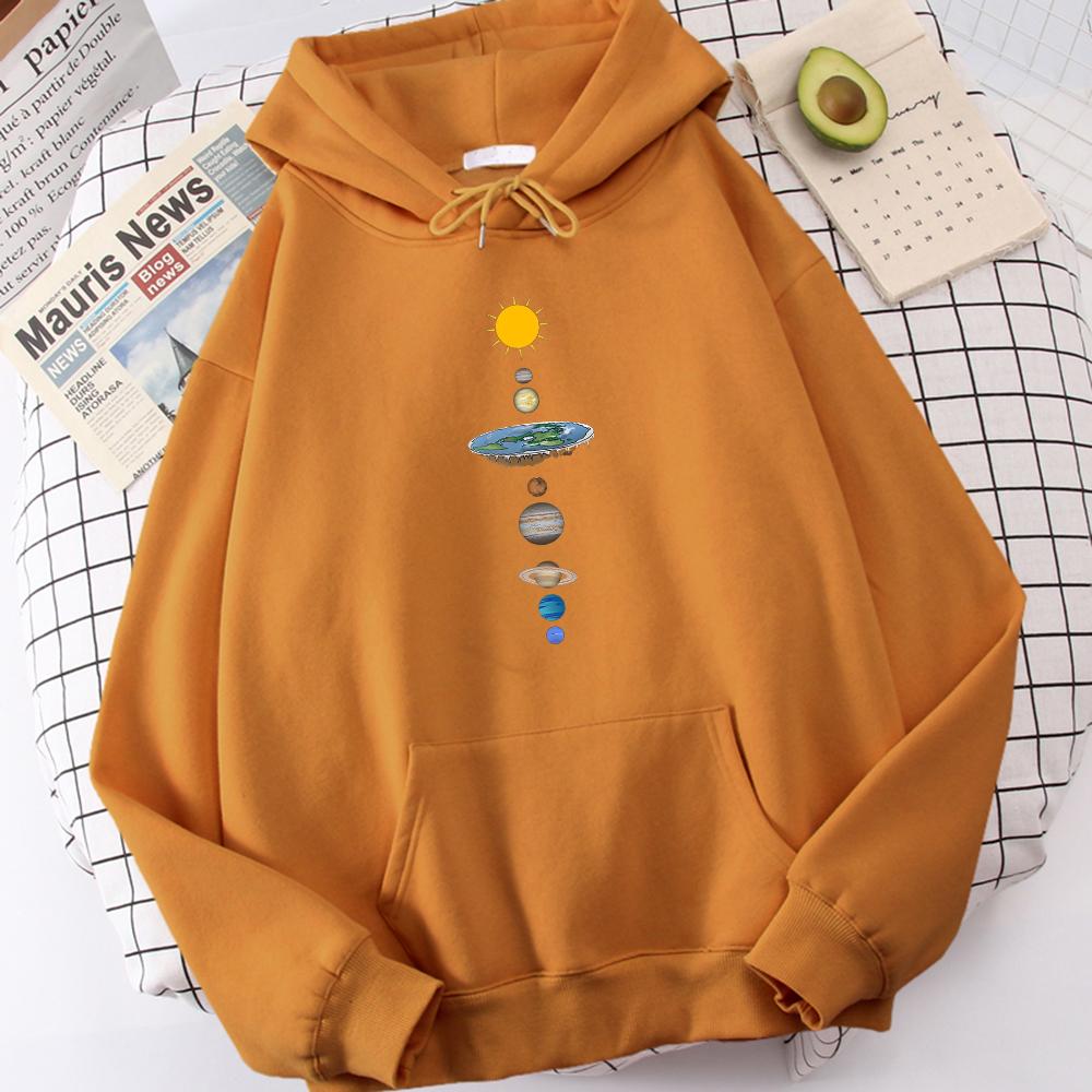 The Eight Planets Of The Solar System Print Hooded Men's Autumn Crewneck Hoodies Simple Oversize Hoodie Street Warm Sportswear