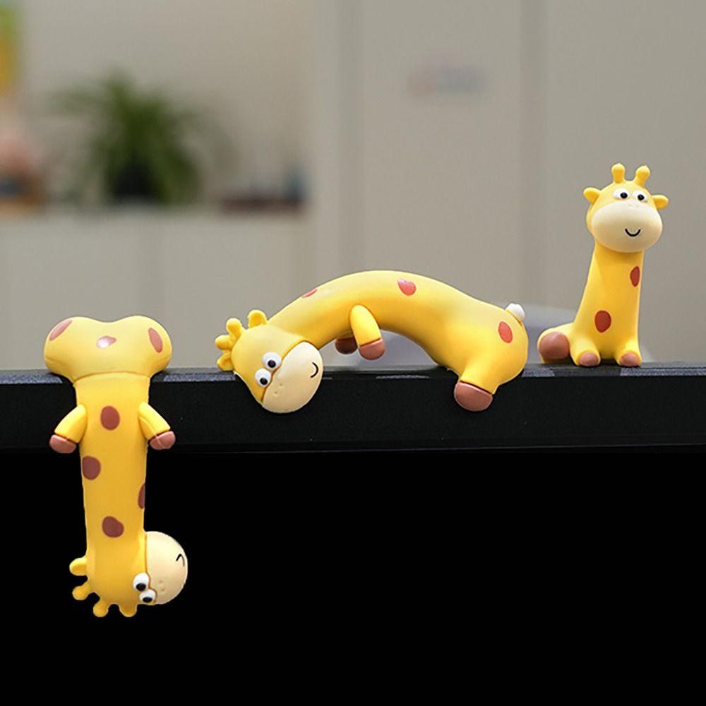 Groove Giraffe Ornament Rubber Giraffe Model Kawaii Giraffe Figurines  Computer