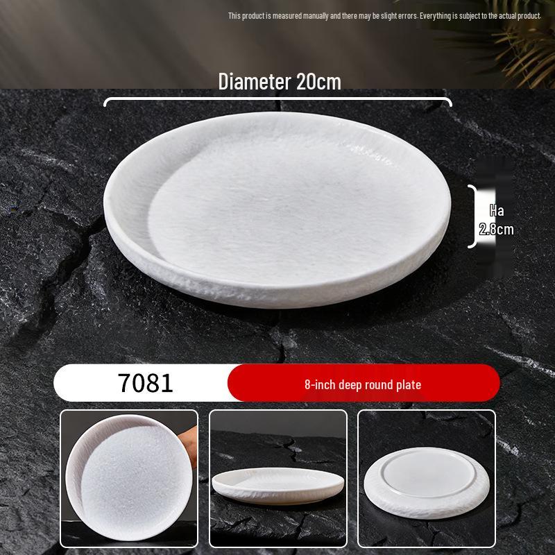 Assiette Plate Blanche Imitation Porcelaine en Mélamine - Ronde Buffet, Fondue, Dessert, Steak, Vaisselle d'Hôtel Commerciale.