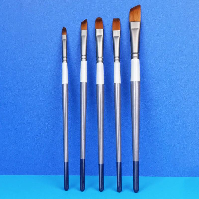 JOWOART 10pcs Student High Quality Nylon Hair Wooden Pod Oil Paint Brush Painting Tool Set Watercolor Gouache Acrylic Oil Paint Brush