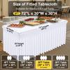 Spandex Tablecloth, Elastic Fitted Stretch Tablecloth for 6FT Rectangle Tables, Washable Table Cover Skirt for Wedding, Parties