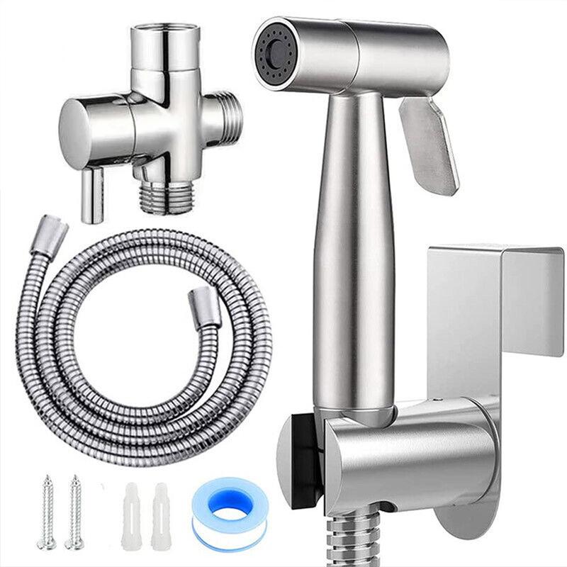 Handheld Bidet Toilet Sprayer Set Stainless Steel Bidet Faucet Wall Mounted Toilet Spray Gun Bathroom Shower Head Self Cleaning