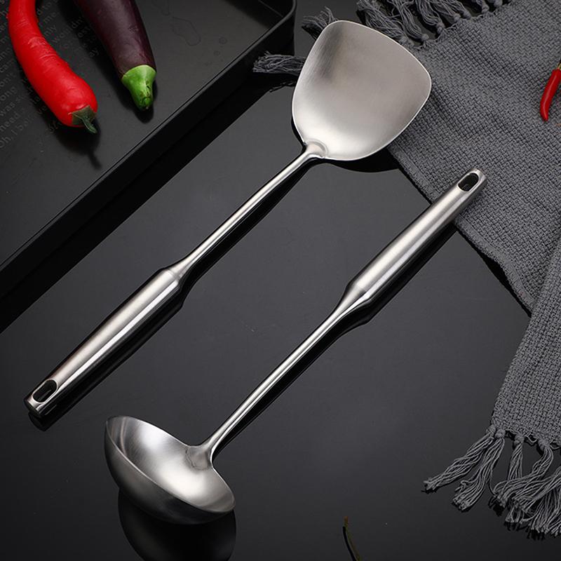 Hot Sale 304/201 Stainless Steel Spatula And Spoon Heat Insulation Hollow Handle Cookware Kitchen Utensil For Family