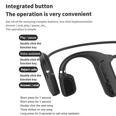 MD04 Bone Conduction BT5.0 Headset Painless Wear Noise Reduction Clear Calls IPX5 Waterproof Sports Headset