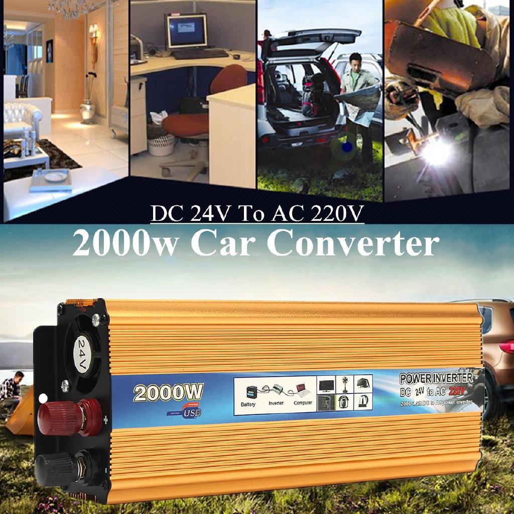 Portable Car Modified Sine Wave Power Inverter Converter DC 24V To AC 220V Modified Sine Wave Converter 2000W