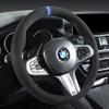 100% Passform für M Sport G20 G21 F40 G22 G23 G30 G31 G32 G11 G12 Handgenähte schwarze Wildleder-Autolenkradabdeckung