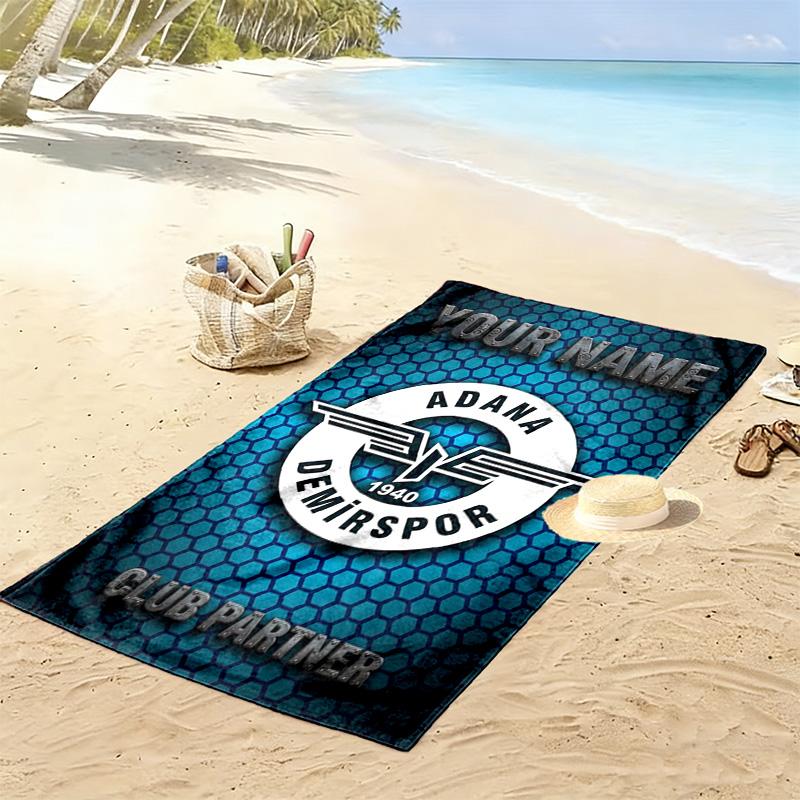 Name Custom Adana Demirspor Print Beach Towel, Large Soft Quick Dry Towel for Beach Camping Swimming